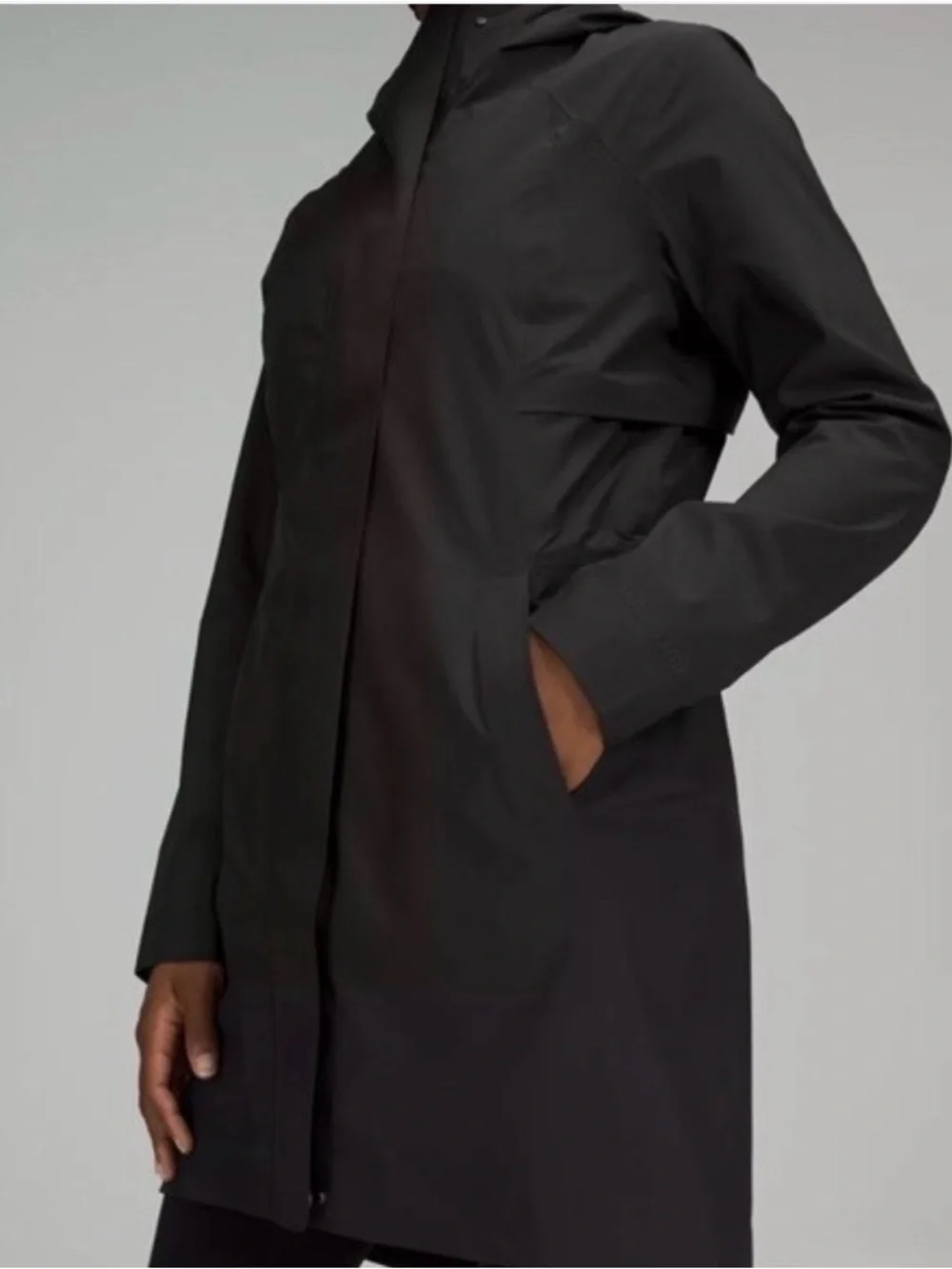 lululemon athletica Black Hooded Trench Coat